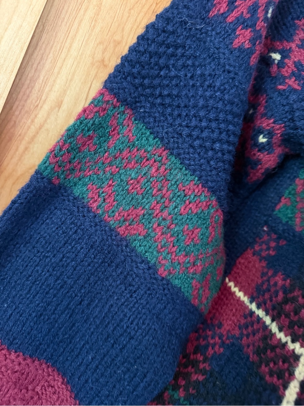 VTG 90s Studio Michelle Stuart Chunky Hand Knit Shetland Wool Oversized Sweater - Picture 7 of 14